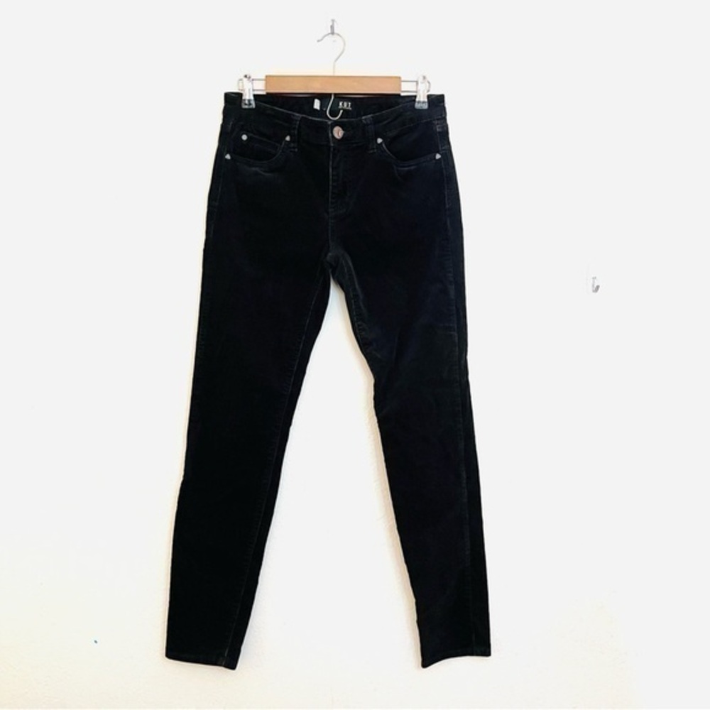 Kut Diana Skinny Mid-Rise Corduroy Jeans 4 Black Pockets